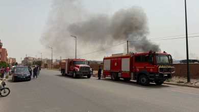 عاجل: حريق يأتي على مستودع للحافلات بمراكش (صور)